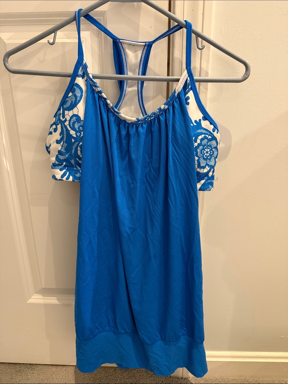 Lululemon Blue Floral-Print Women's Tank Top